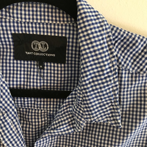 Tart Collections Blue Gingham Plaid Button Down - Picture 2 of 4